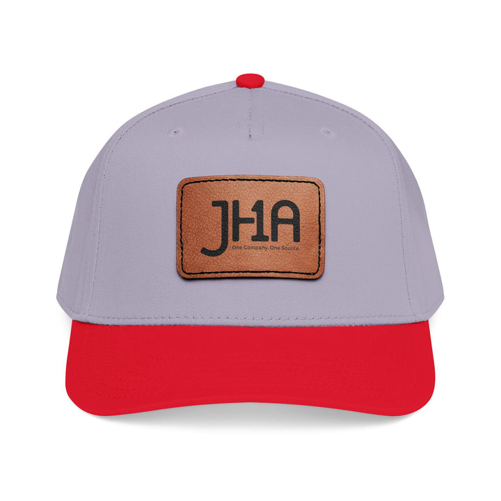 Leather Patch Baseball Cap — JHA Embossed Mid-Profile Hat