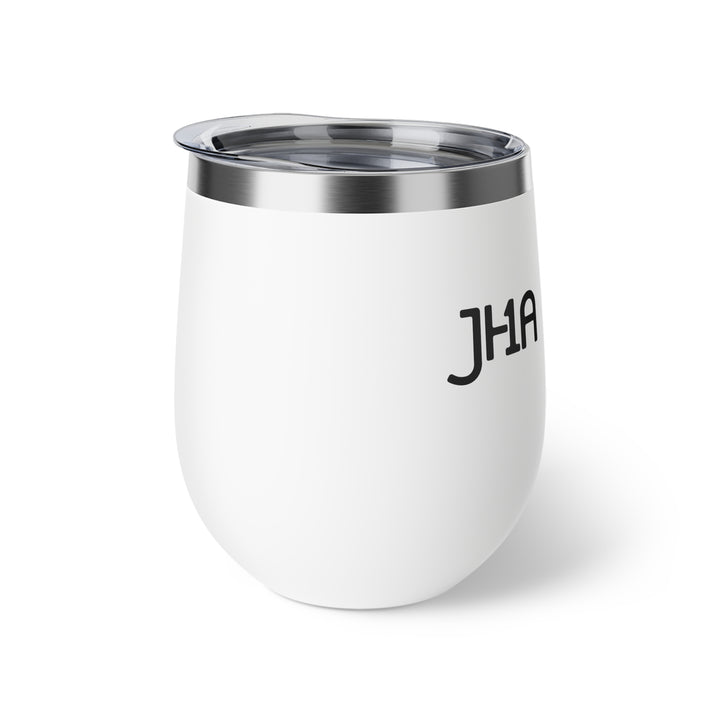 12oz Insulated Copper Wine Tumbler – Personalized Monogram "JHA"