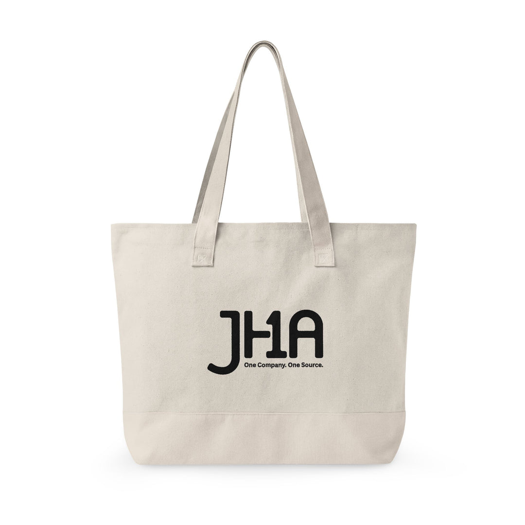 Canvas Zipper Tote Bag — JHA Monogram Logo Cotton Shopper