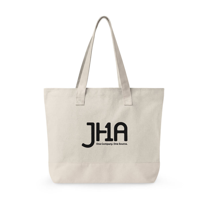 Canvas Zipper Tote Bag — JHA Monogram Logo Cotton Shopper