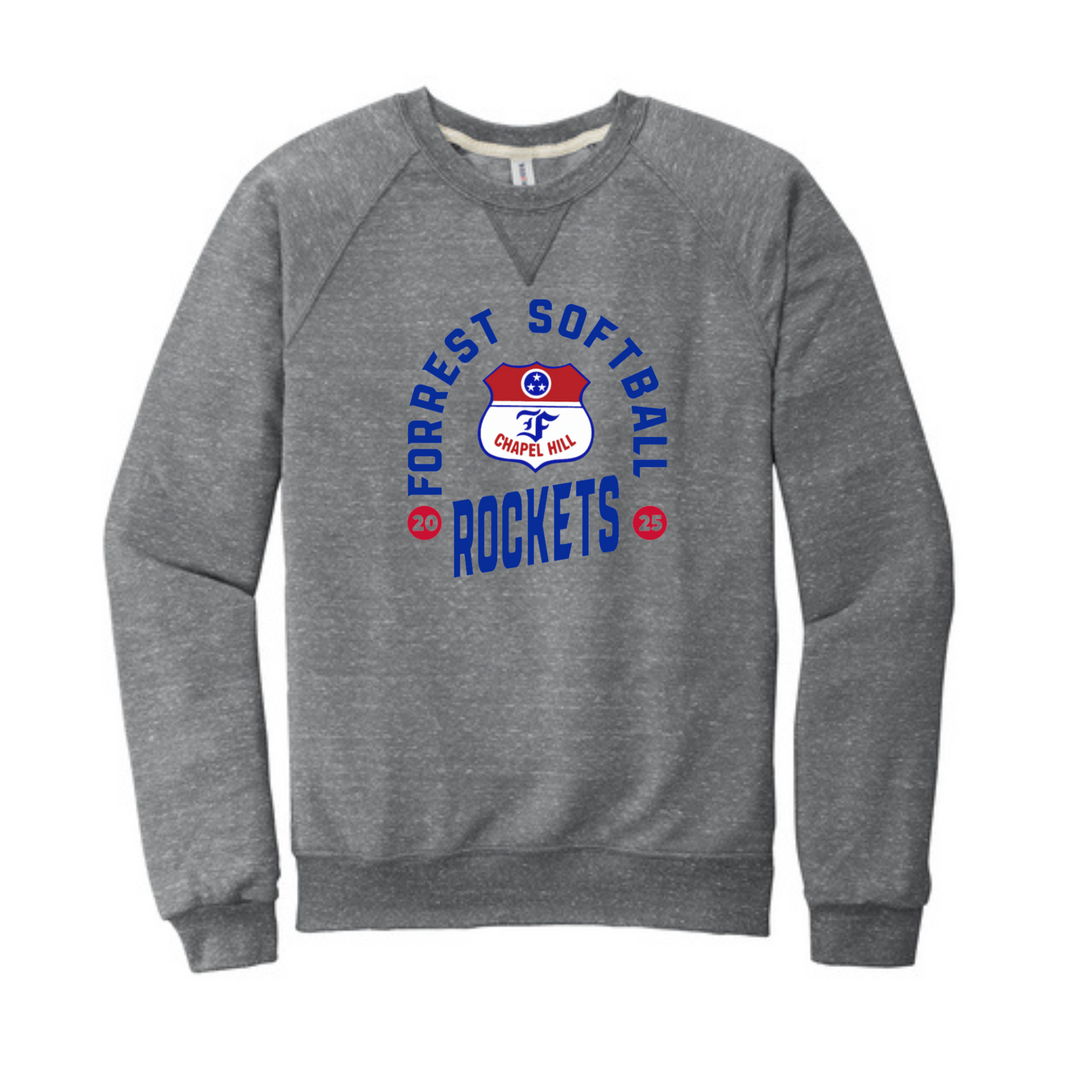 Jerzees French Terry Raglan Crew with Forrest Softball Logo | Forrest Softball Parent Shop