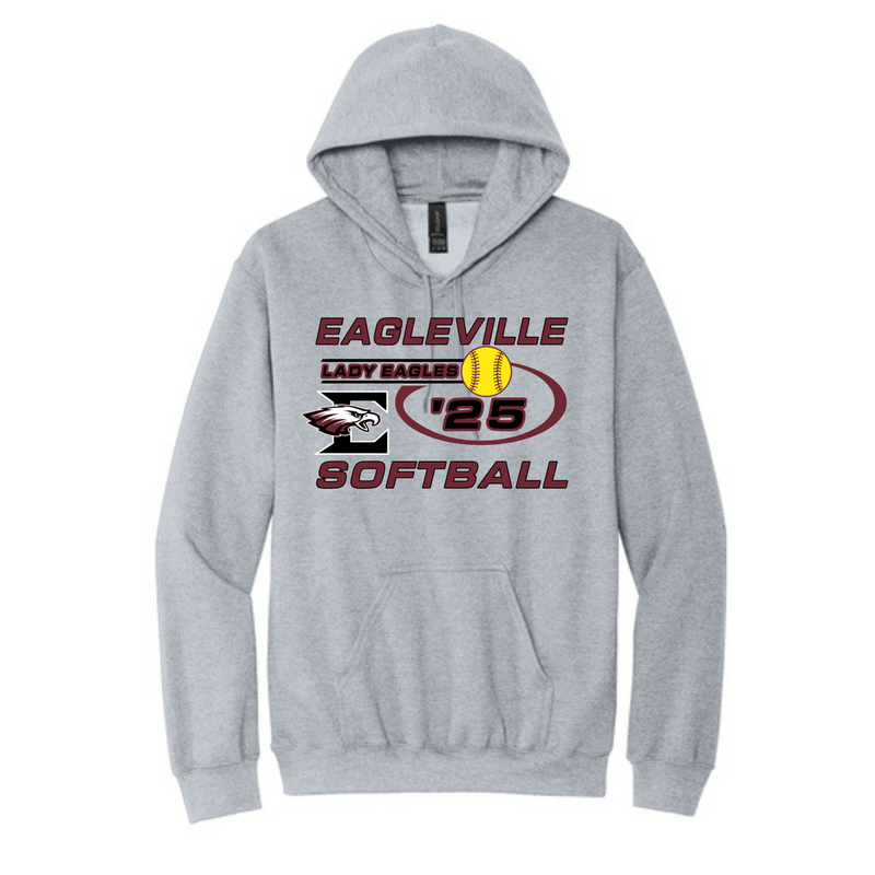 Gildan Softstyle Hoody with Eagleville Softball &