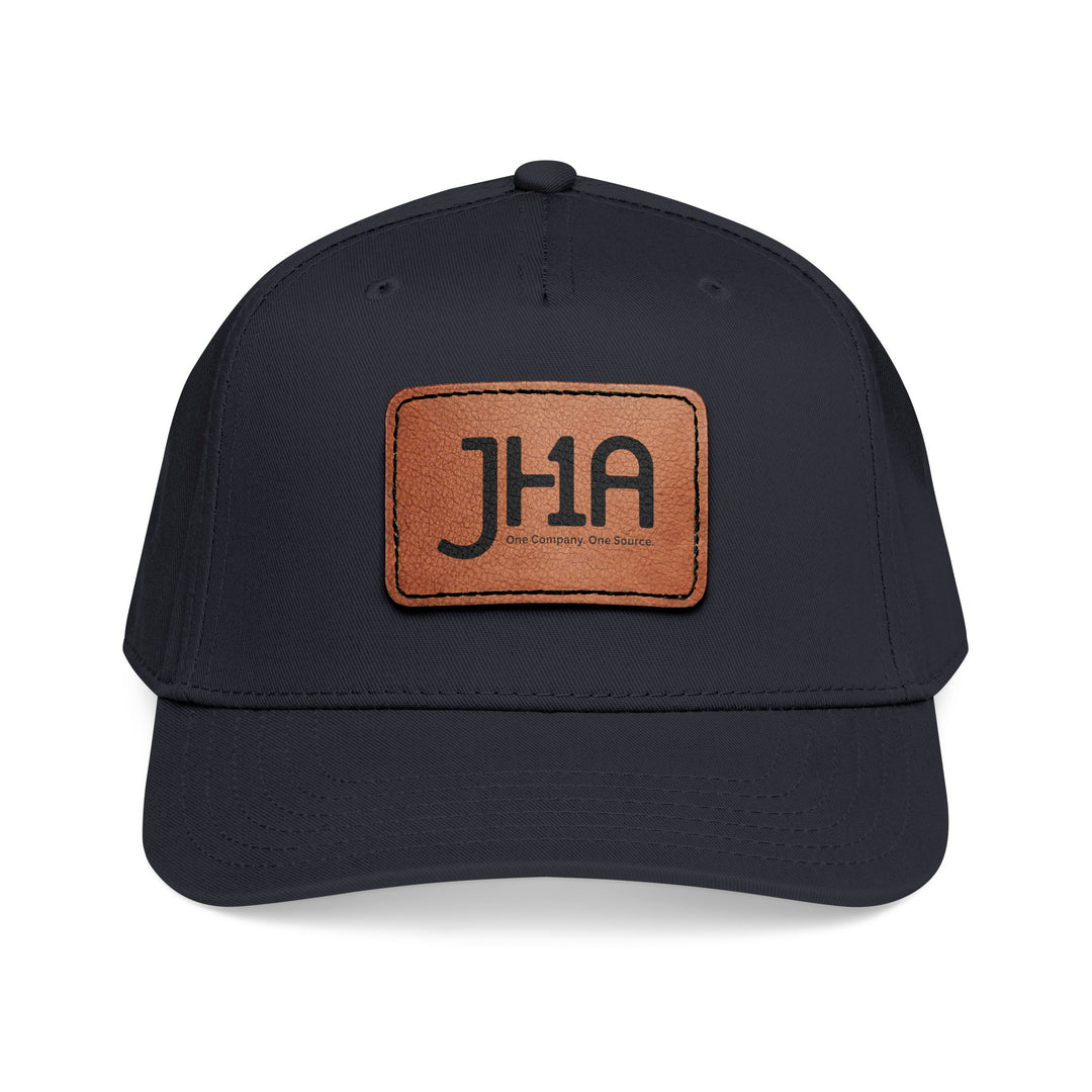 Leather Patch Baseball Cap — JHA Embossed Mid-Profile Hat