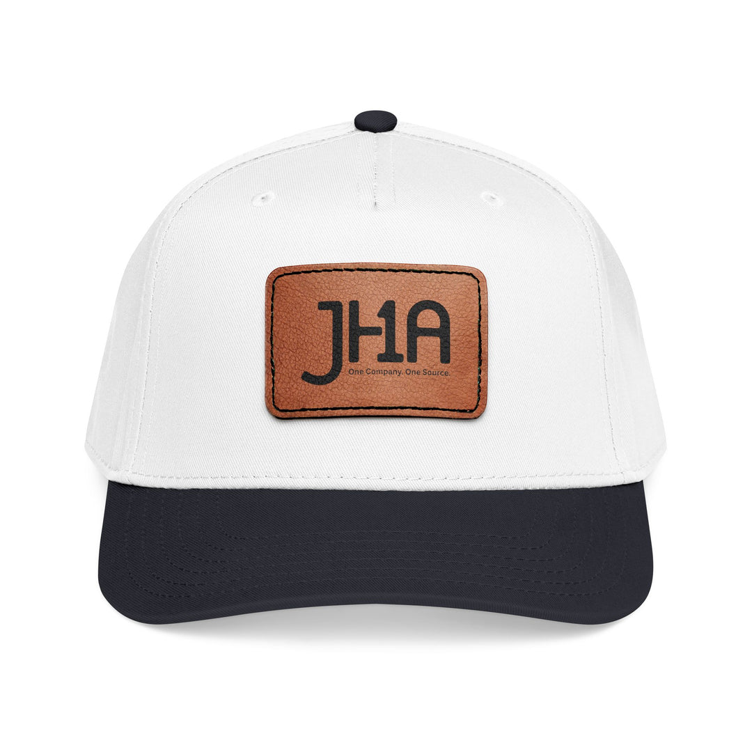 Leather Patch Baseball Cap — JHA Embossed Mid-Profile Hat