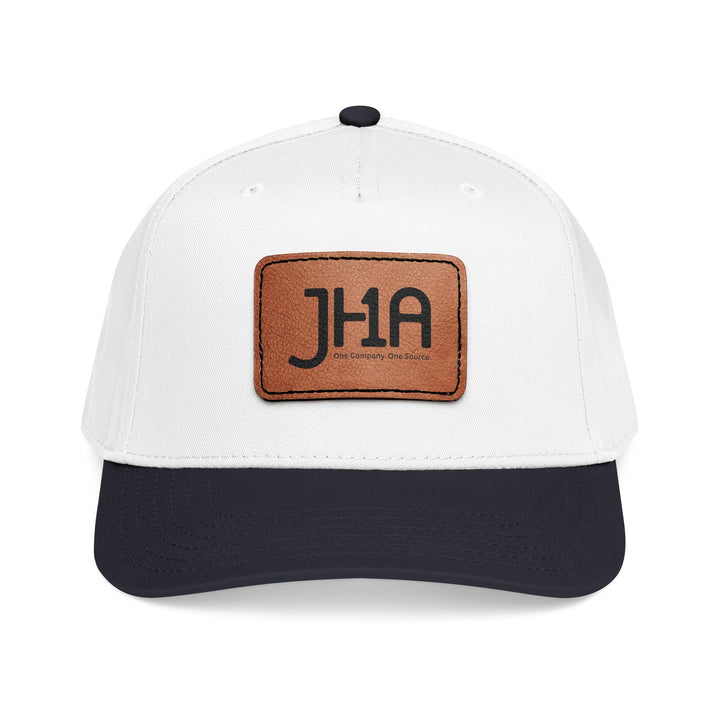 Leather Patch Baseball Cap — JHA Embossed Mid-Profile Hat