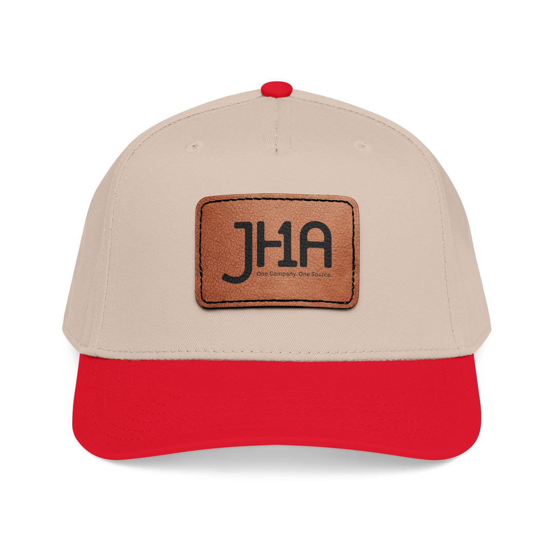 Leather Patch Baseball Cap — JHA Embossed Mid-Profile Hat