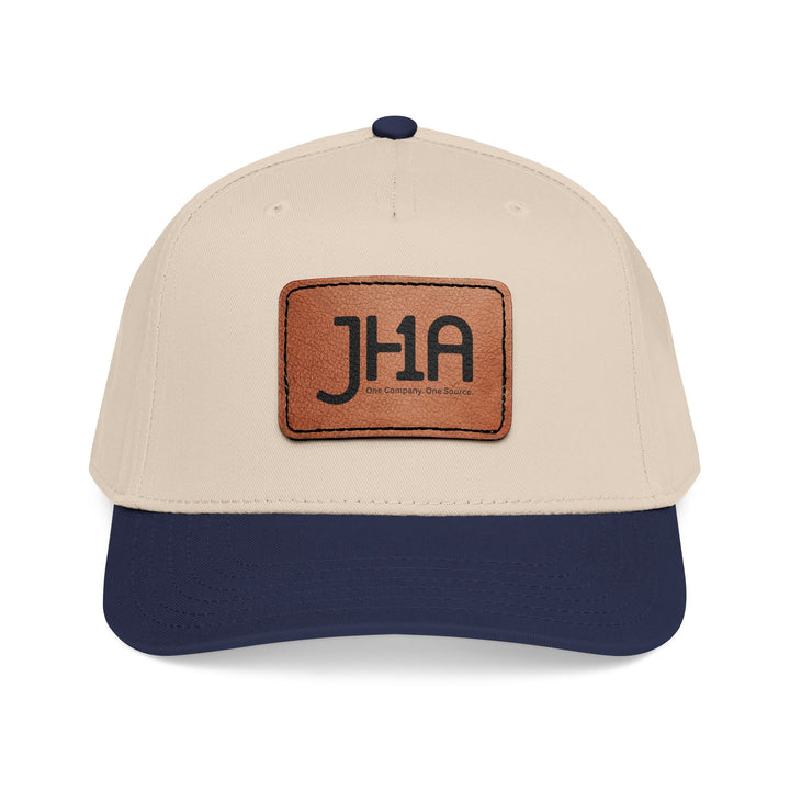Leather Patch Baseball Cap — JHA Embossed Mid-Profile Hat