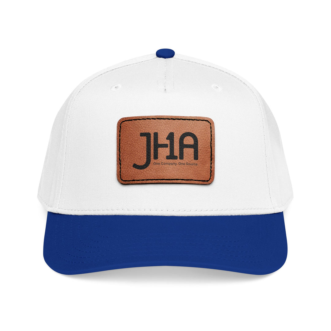 Leather Patch Baseball Cap — JHA Embossed Mid-Profile Hat