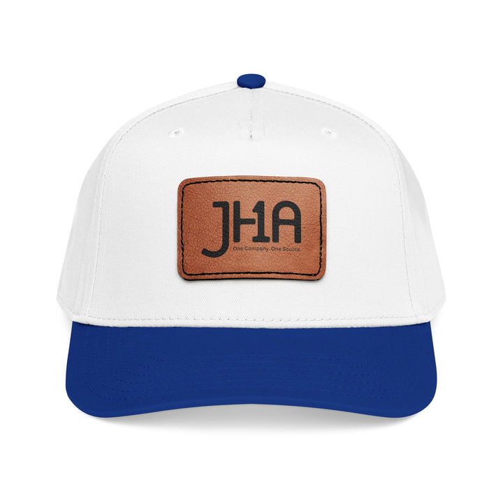 Leather Patch Baseball Cap — JHA Embossed Mid-Profile Hat