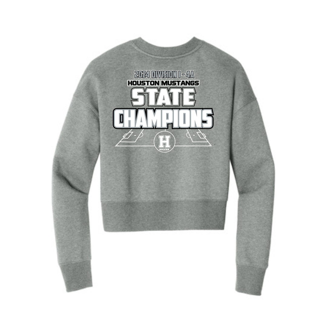 Women’s Perfect Weight® Fleece Cropped Crew | Houston Mustangs State Girls Soccer