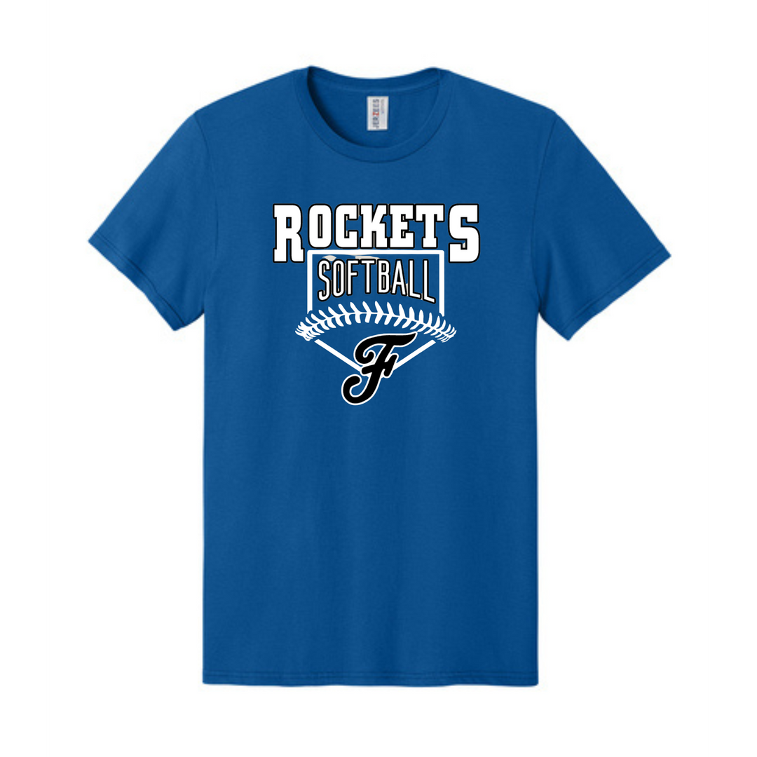 Jerzees Ring Spun Cotton T-Shirt with Rockets Softball Logo | Forrest Softball Parent Shop