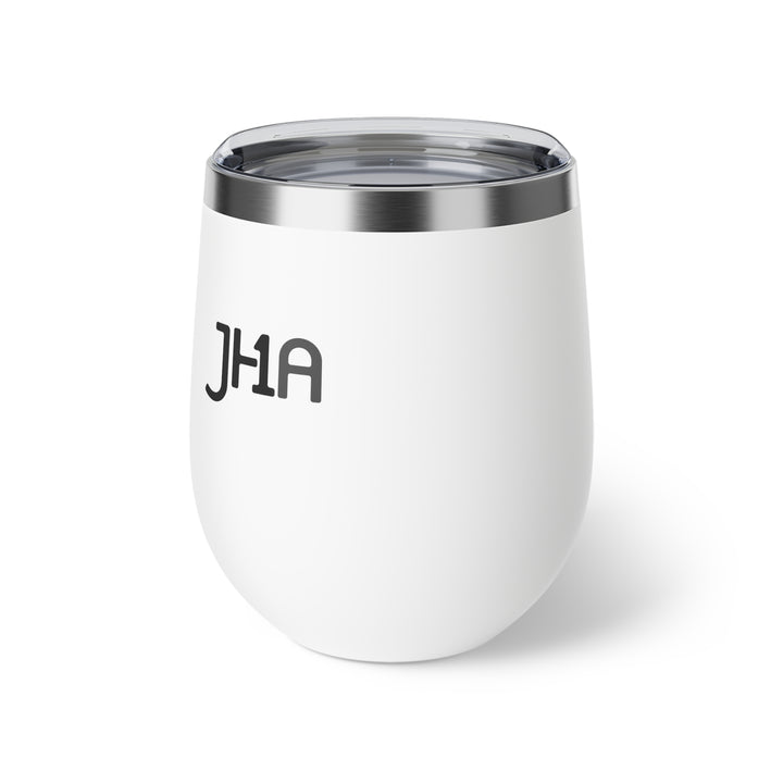 12oz Insulated Copper Wine Tumbler – Personalized Monogram "JHA"