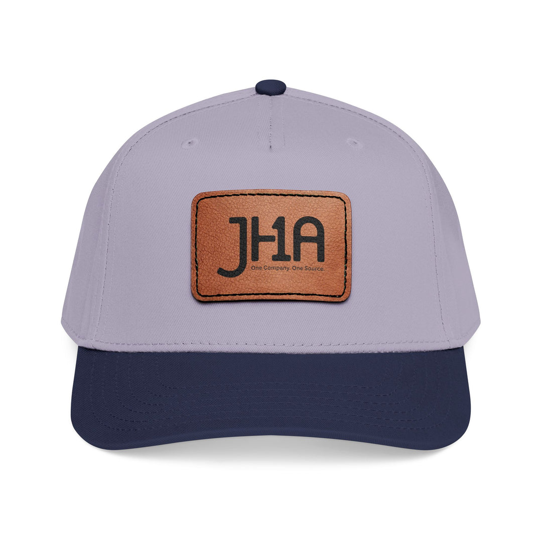 Leather Patch Baseball Cap — JHA Embossed Mid-Profile Hat