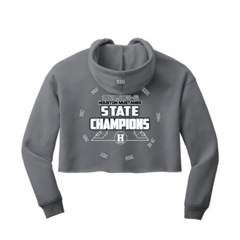 Women’s Bella Canvas Sponge Crop Hoody (with years) | Houston Mustangs State Girls Soccer