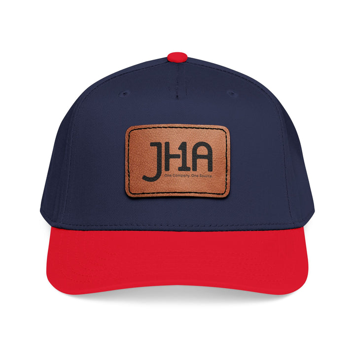 Leather Patch Baseball Cap — JHA Embossed Mid-Profile Hat