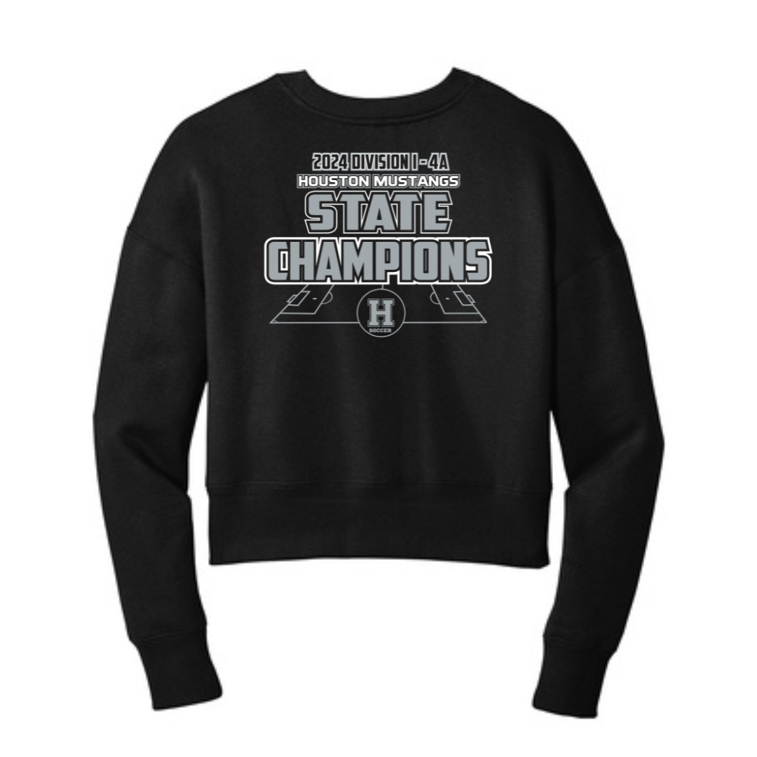 Women’s Perfect Weight® Fleece Cropped Crew | Houston Mustangs State Girls Soccer