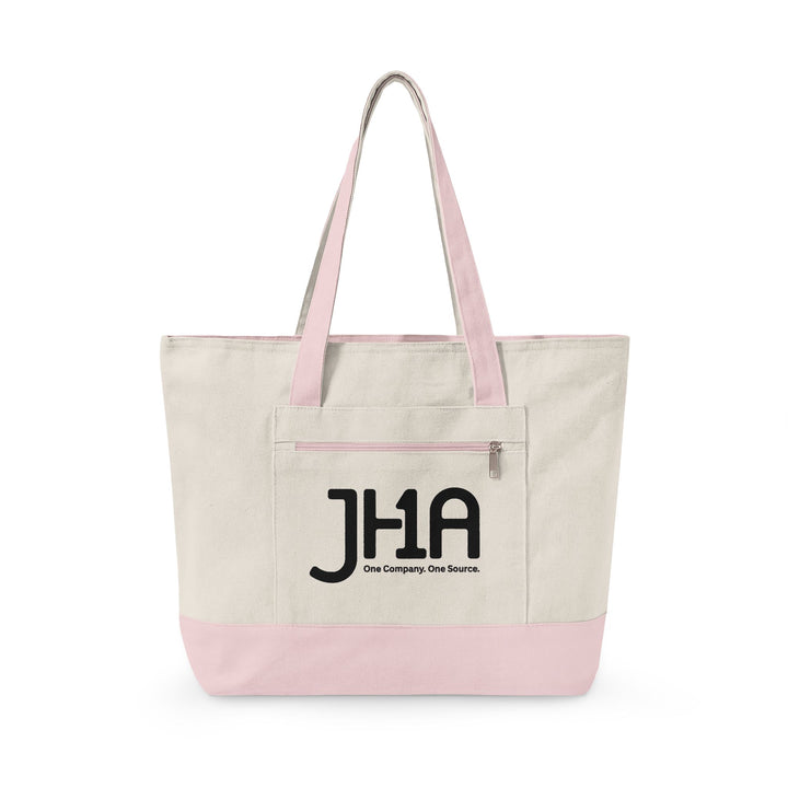 Canvas Zipper Tote Bag — JHA Monogram Logo Cotton Shopper