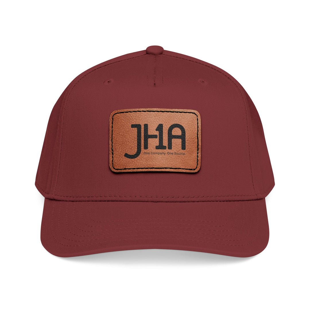 Leather Patch Baseball Cap — JHA Embossed Mid-Profile Hat
