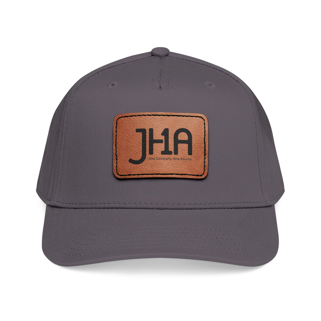 Leather Patch Baseball Cap — JHA Embossed Mid-Profile Hat