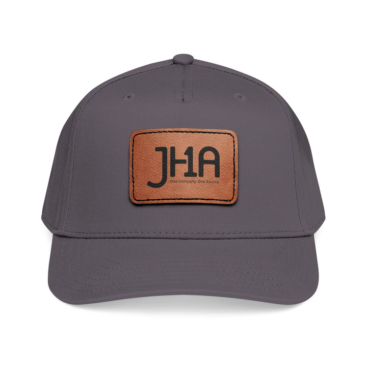 Leather Patch Baseball Cap — JHA Embossed Mid-Profile Hat