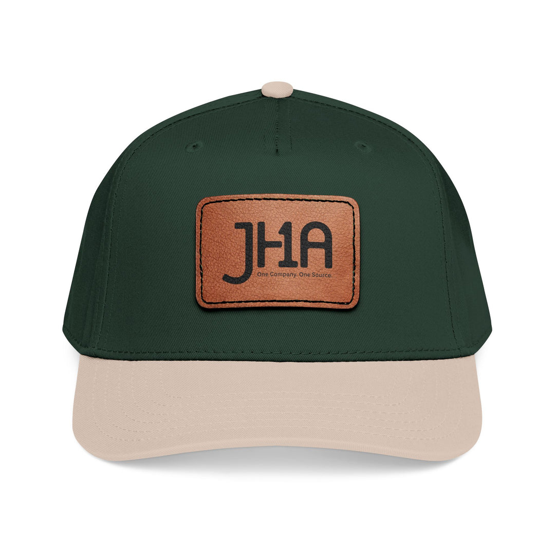 Leather Patch Baseball Cap — JHA Embossed Mid-Profile Hat