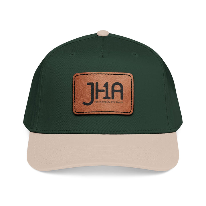 Leather Patch Baseball Cap — JHA Embossed Mid-Profile Hat