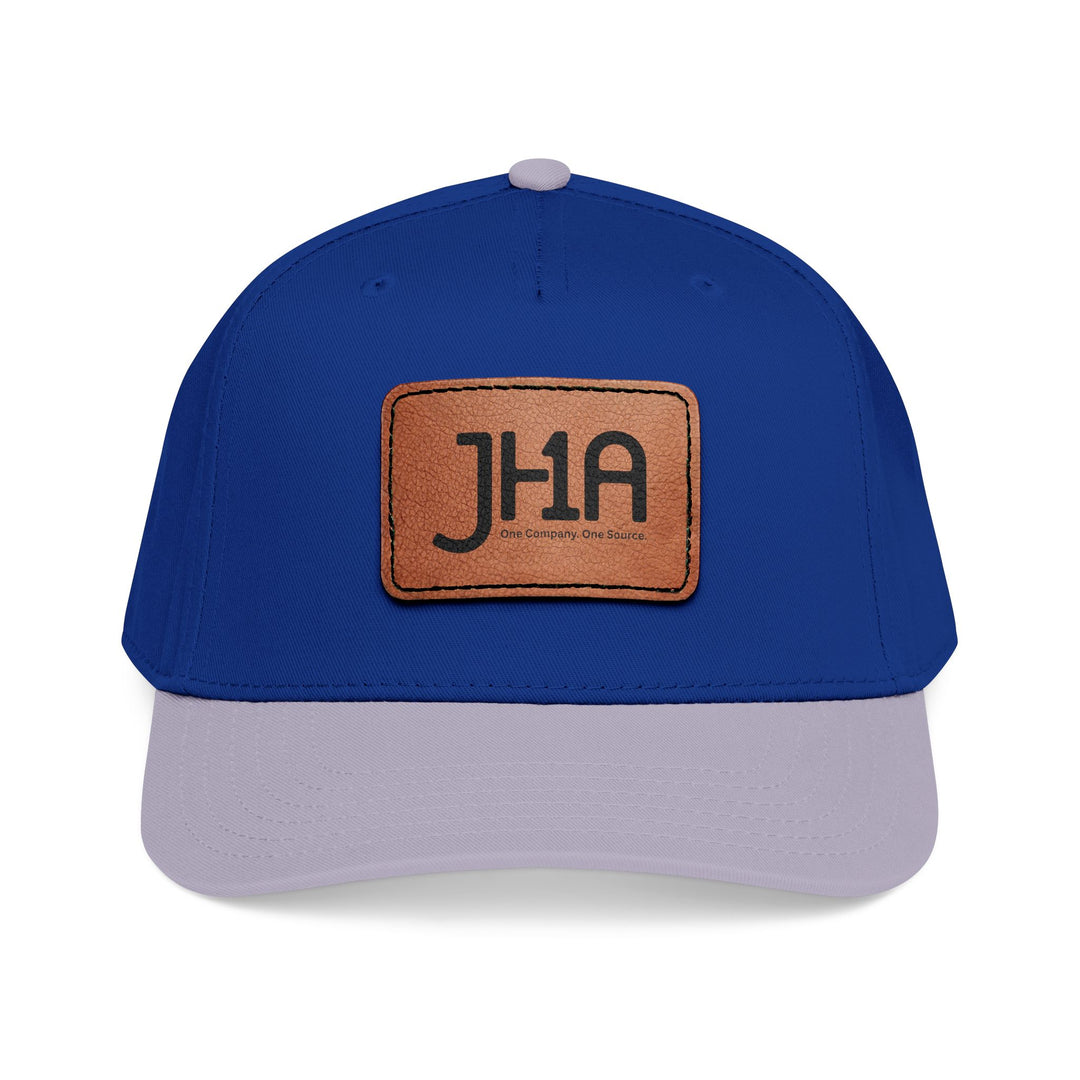Leather Patch Baseball Cap — JHA Embossed Mid-Profile Hat