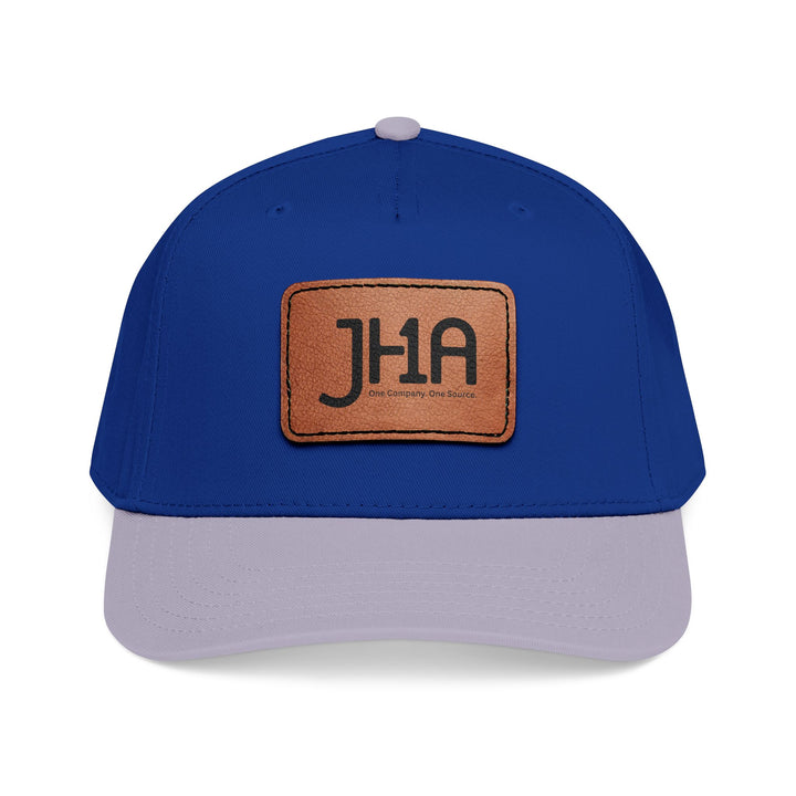 Leather Patch Baseball Cap — JHA Embossed Mid-Profile Hat