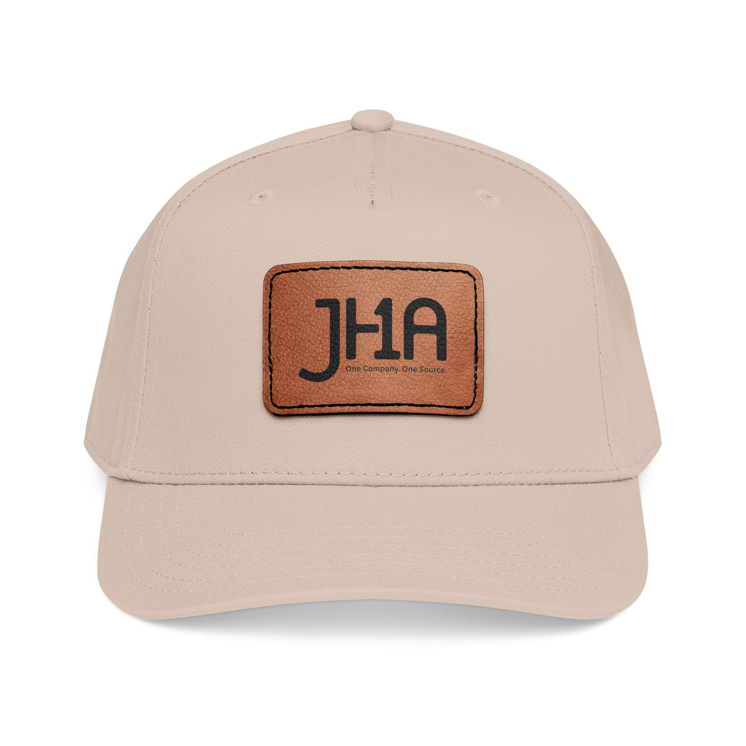 Leather Patch Baseball Cap — JHA Embossed Mid-Profile Hat