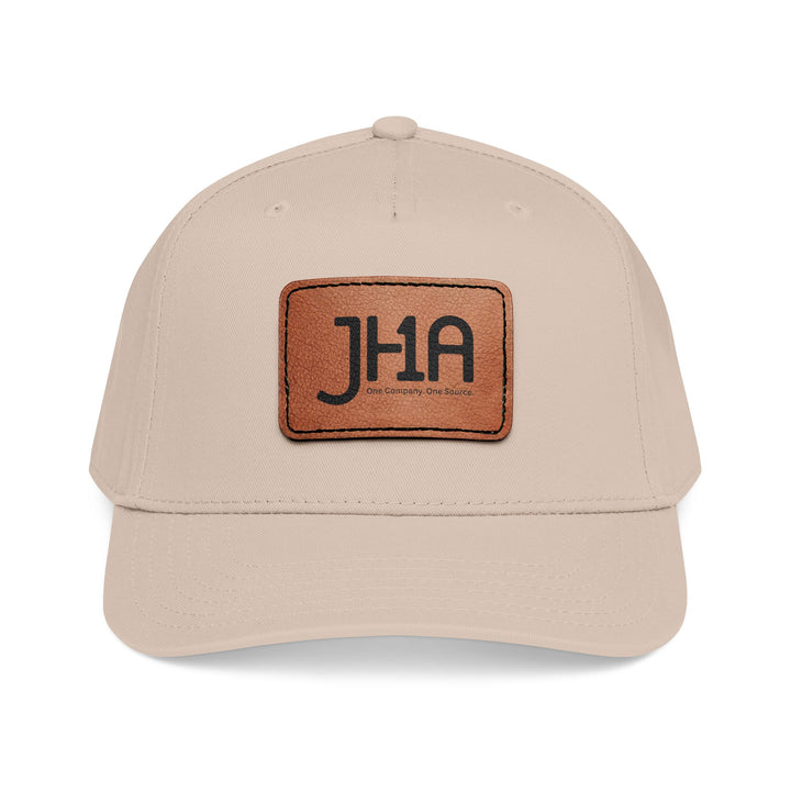 Leather Patch Baseball Cap — JHA Embossed Mid-Profile Hat