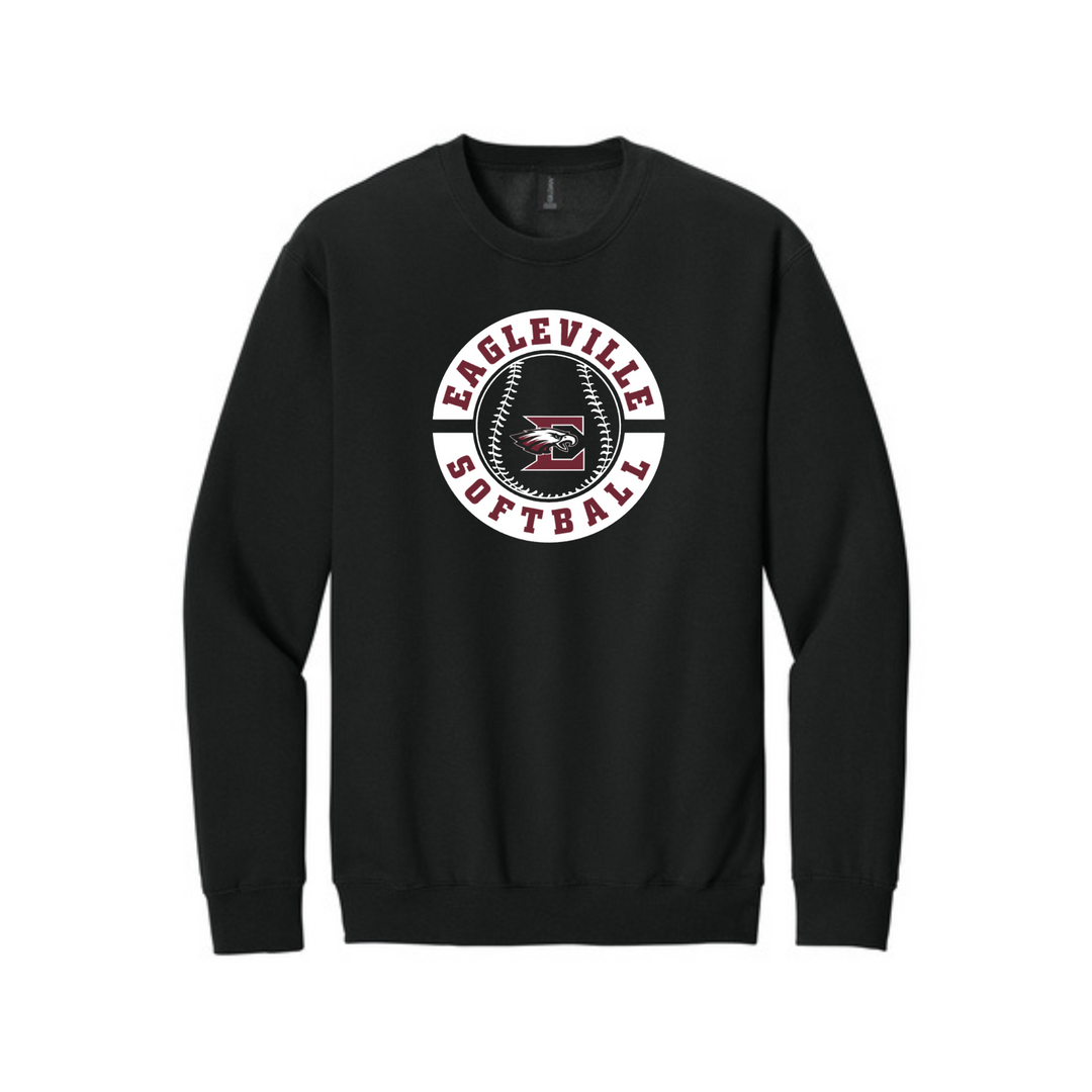 Gildan Softstyle Crew with Circle and Ball Logo | Eagleville Softball Parents