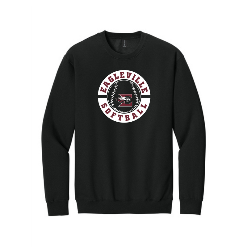 Gildan Softstyle Crew with Circle and Ball Logo | Eagleville Softball Parents