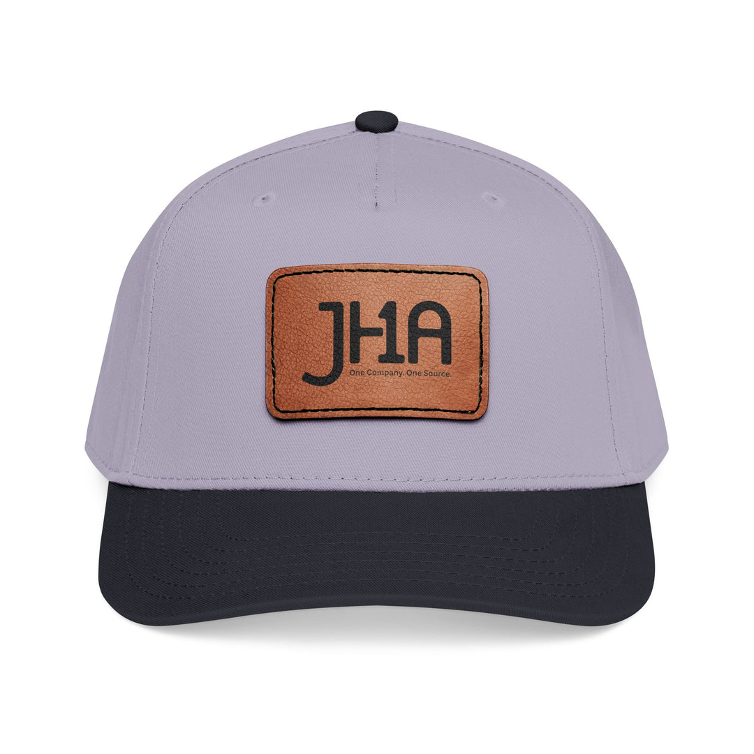 Leather Patch Baseball Cap — JHA Embossed Mid-Profile Hat