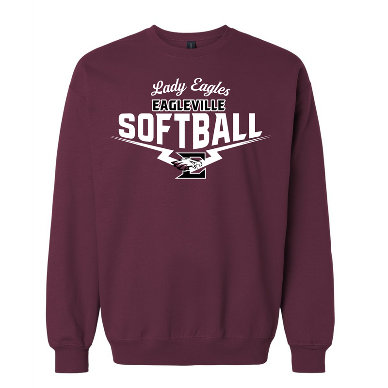 Gildan Softstyle Crew with Home Plate Logo | Eagleville Softball Parents