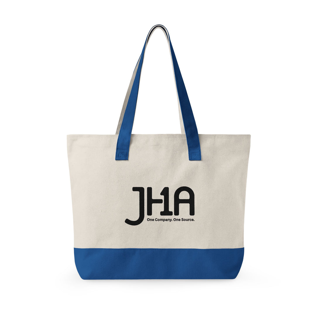 Canvas Zipper Tote Bag — JHA Monogram Logo Cotton Shopper