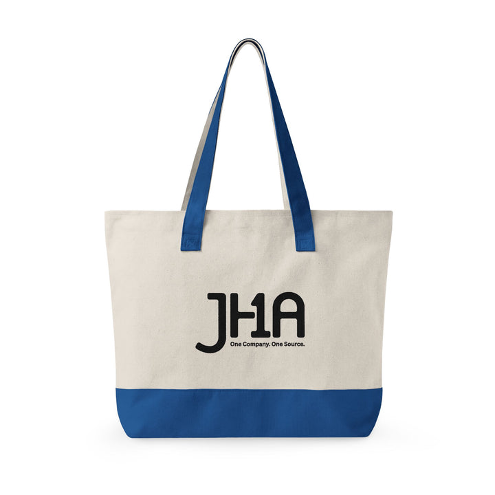 Canvas Zipper Tote Bag — JHA Monogram Logo Cotton Shopper