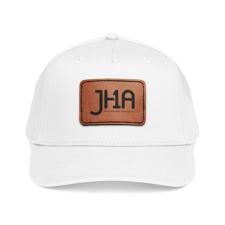 Leather Patch Baseball Cap — JHA Embossed Mid-Profile Hat