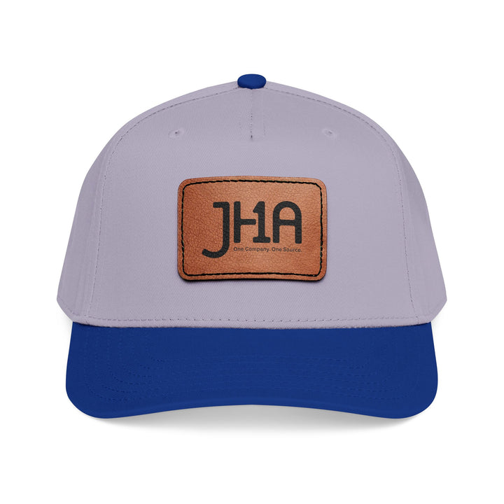 Leather Patch Baseball Cap — JHA Embossed Mid-Profile Hat