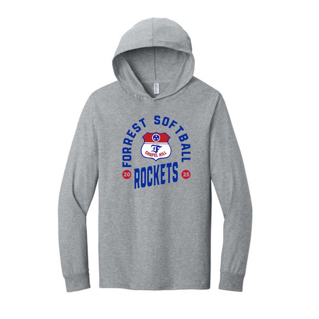 Jerzees Long Sleeve Hooded Tee with Forrest Softball Logo | Forrest Softball Parent Shop