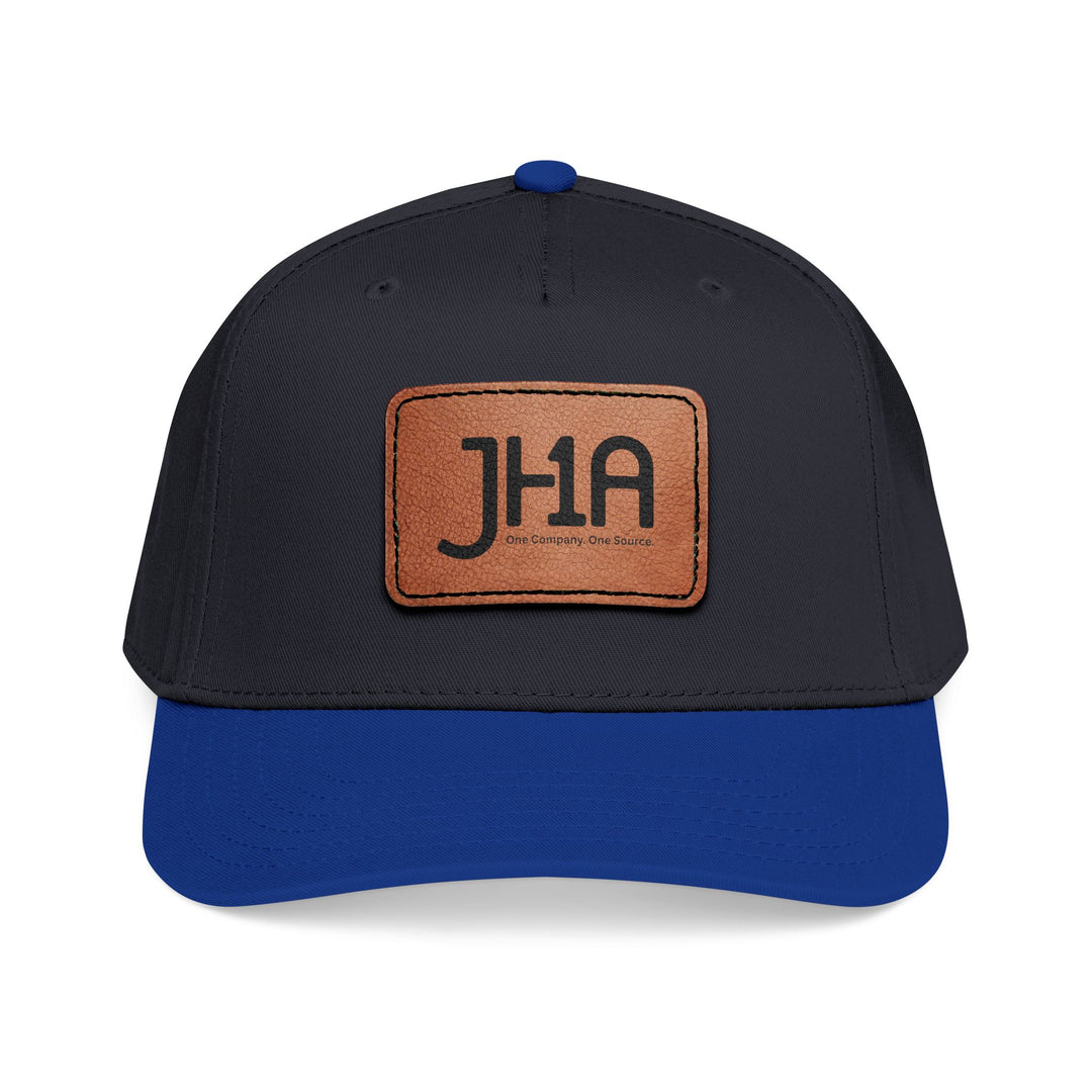 Leather Patch Baseball Cap — JHA Embossed Mid-Profile Hat