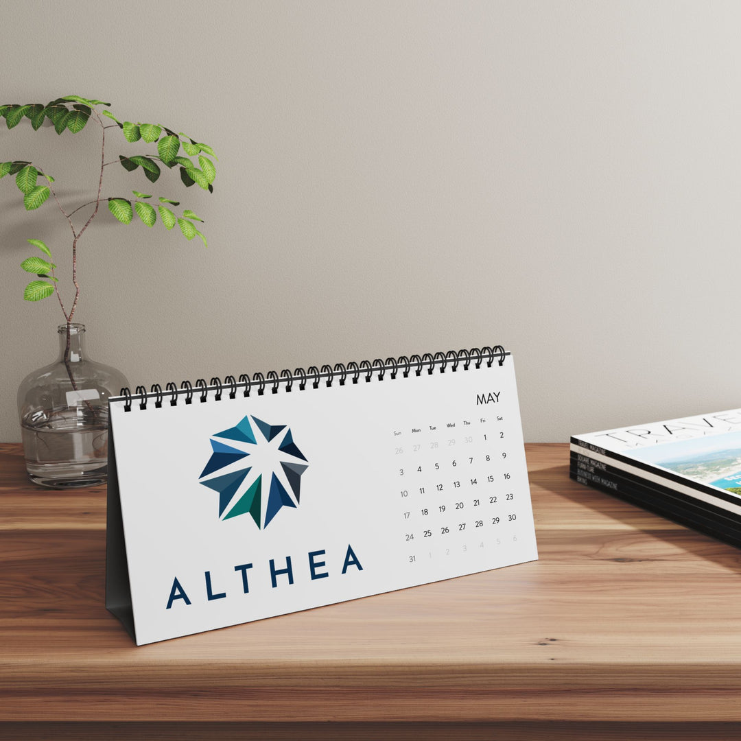 Althea 2026 Desktop Calendar — Grid Monthly Planner
