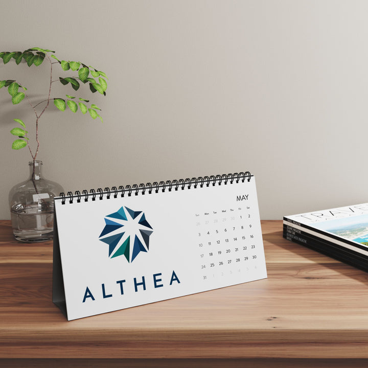 Althea 2026 Desktop Calendar — Grid Monthly Planner