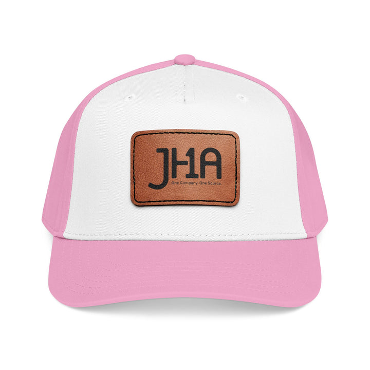 Leather Patch Baseball Cap — JHA Embossed Mid-Profile Hat