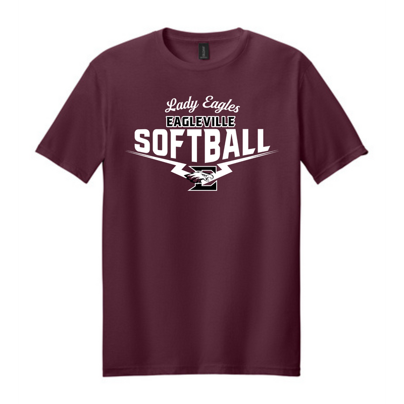 Gildan Softstyle T-Shirt with Home Plate Logo | Eagleville Softball Parents