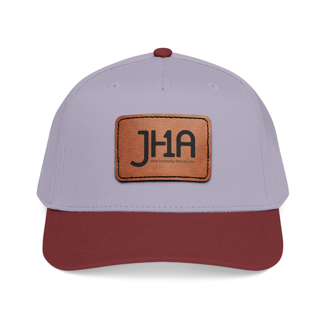 Leather Patch Baseball Cap — JHA Embossed Mid-Profile Hat