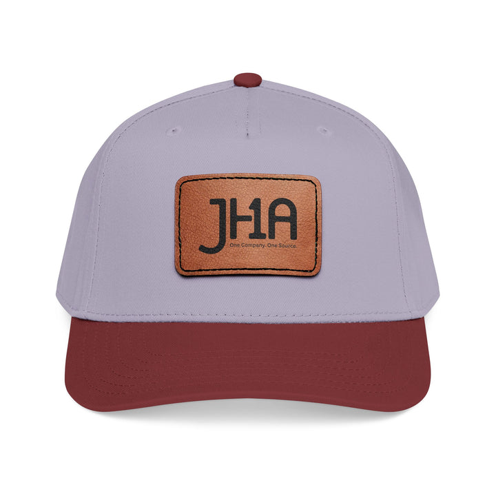 Leather Patch Baseball Cap — JHA Embossed Mid-Profile Hat