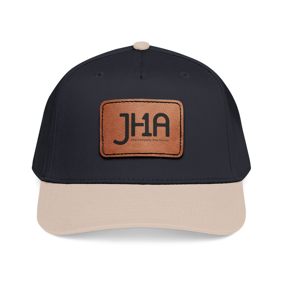 Leather Patch Baseball Cap — JHA Embossed Mid-Profile Hat