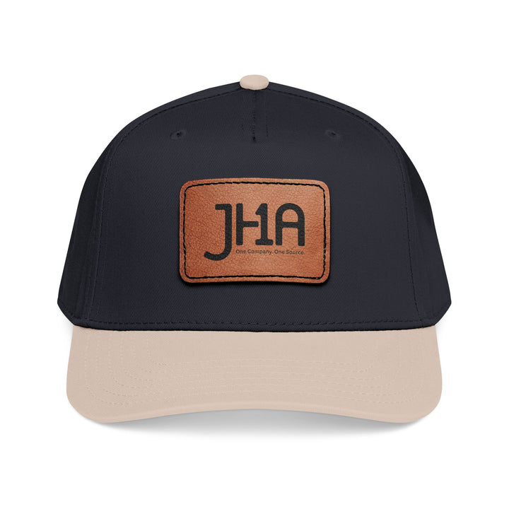 Leather Patch Baseball Cap — JHA Embossed Mid-Profile Hat
