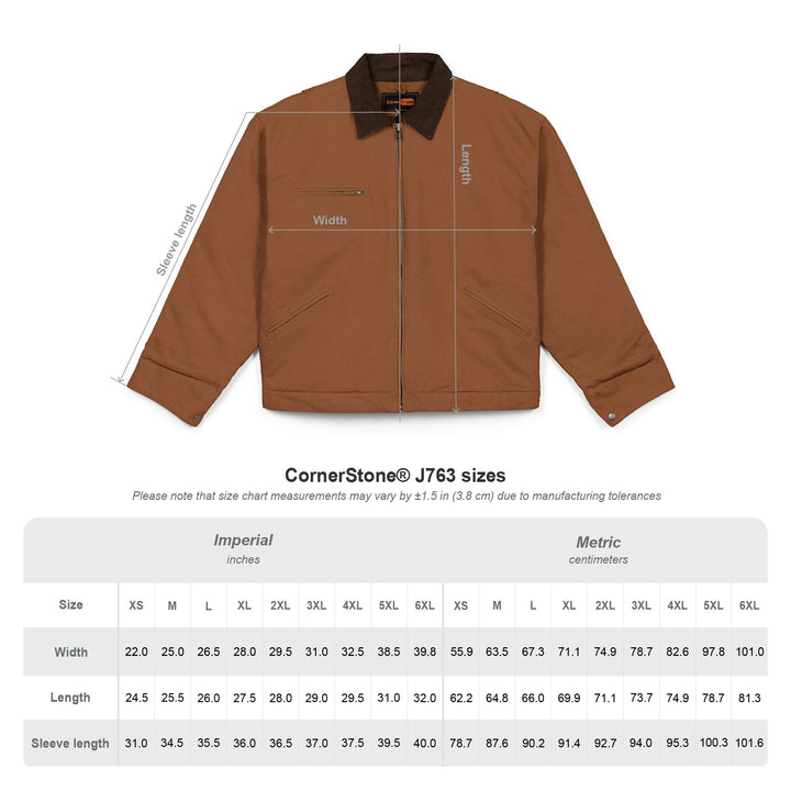 Duck Cloth Work Jacket — Rugged Brown Carpenter Coat with Chest Zip Pocket