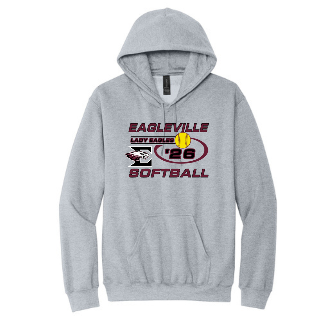 Gildan Softstyle Hoody with Eagleville Softball '26 Logo | Eagleville Softball Parents